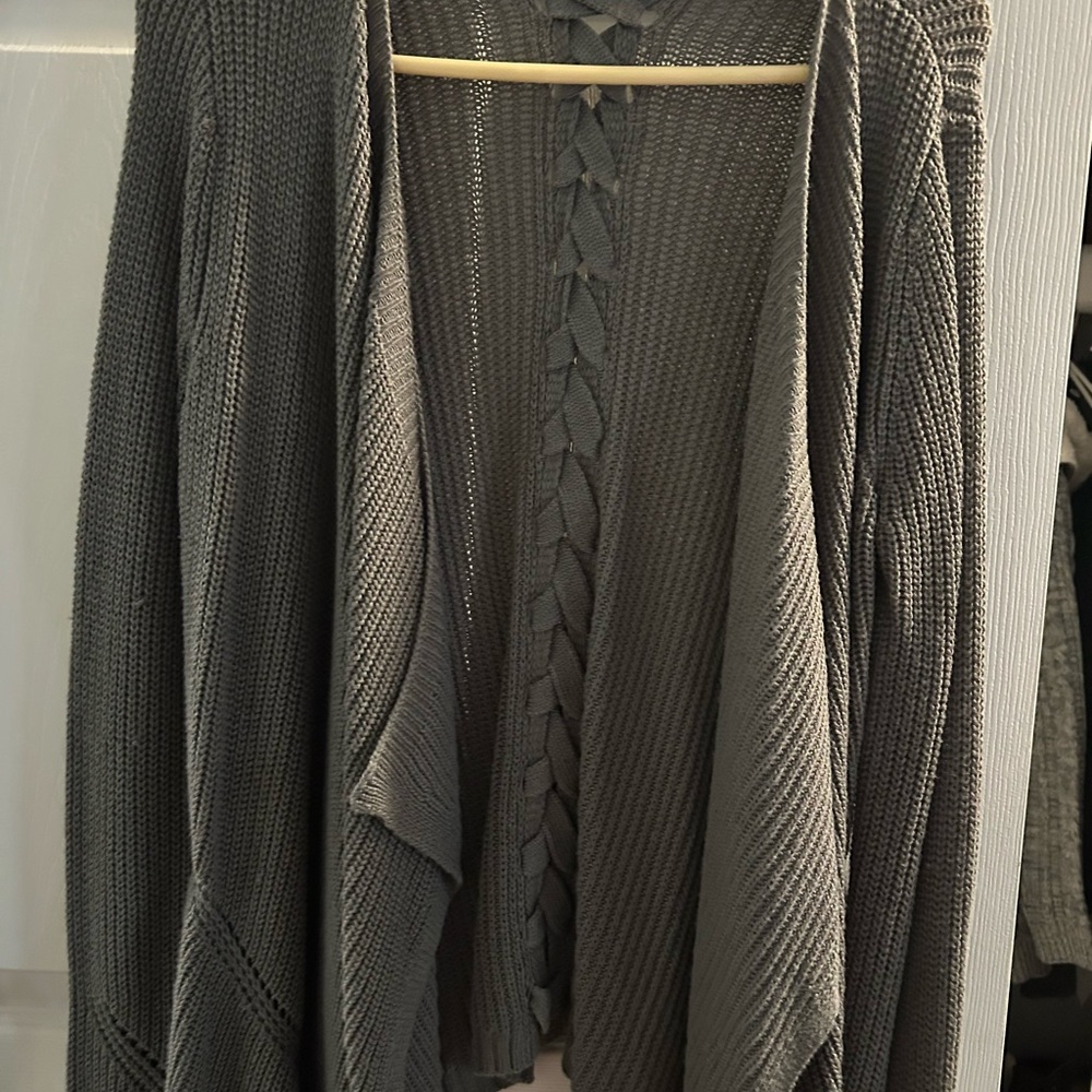 Pink Rose Charcoal Knit Top